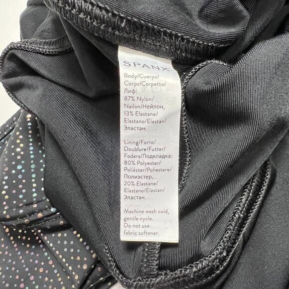 Spanx Metallic Dot Print Active Leggings SIZE M Black Rainbow Yoga Pant 50208R - Picture 4 of 11